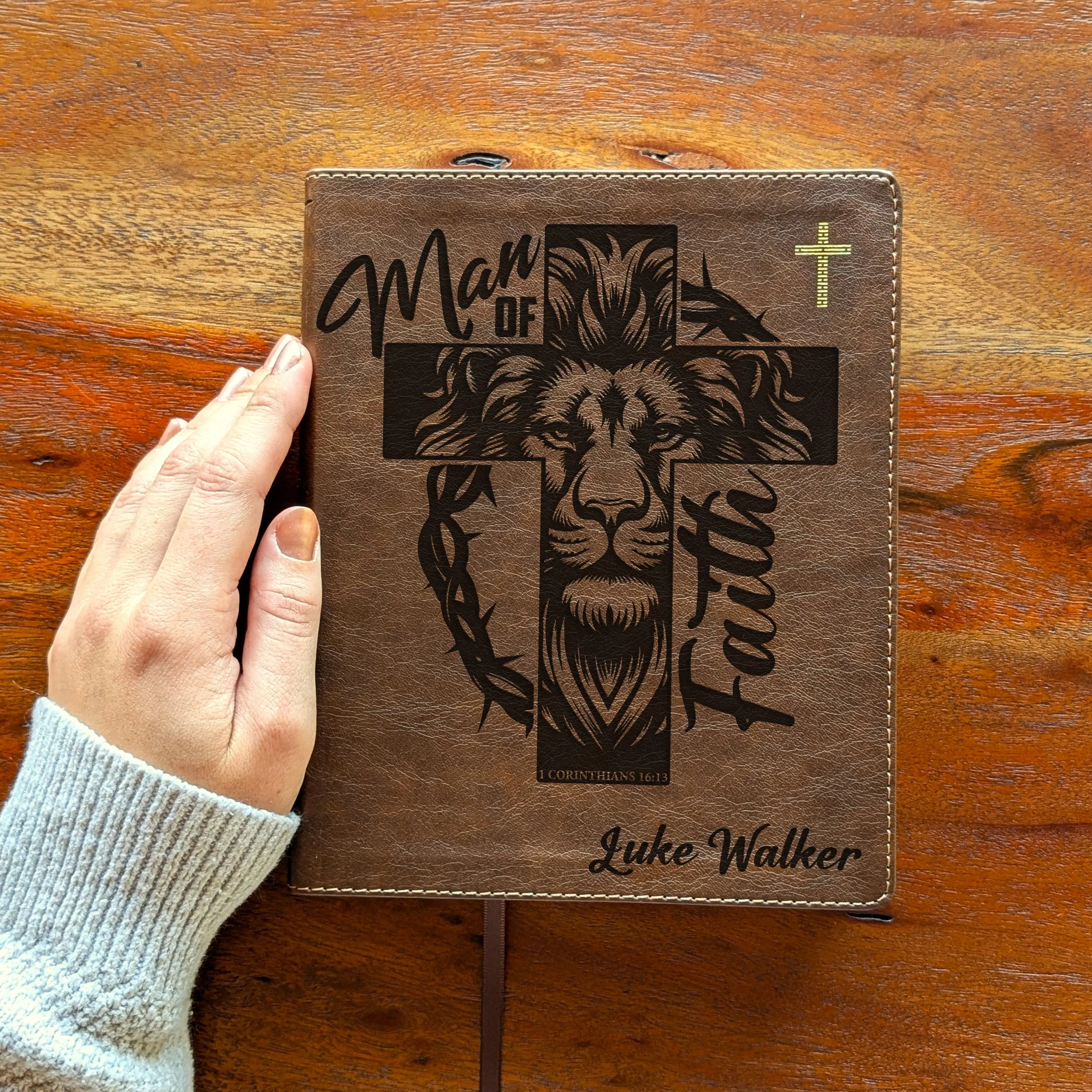 Personalized NIV Journal the Word Bible – Double Column Brown | Man of Faith