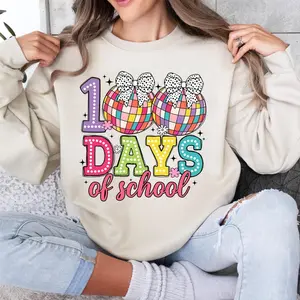 (NOT Glitter) 100 Days of School Sweatshirt, 100 Days of School Coquette Shirt, Teacher 100 Days Shirt