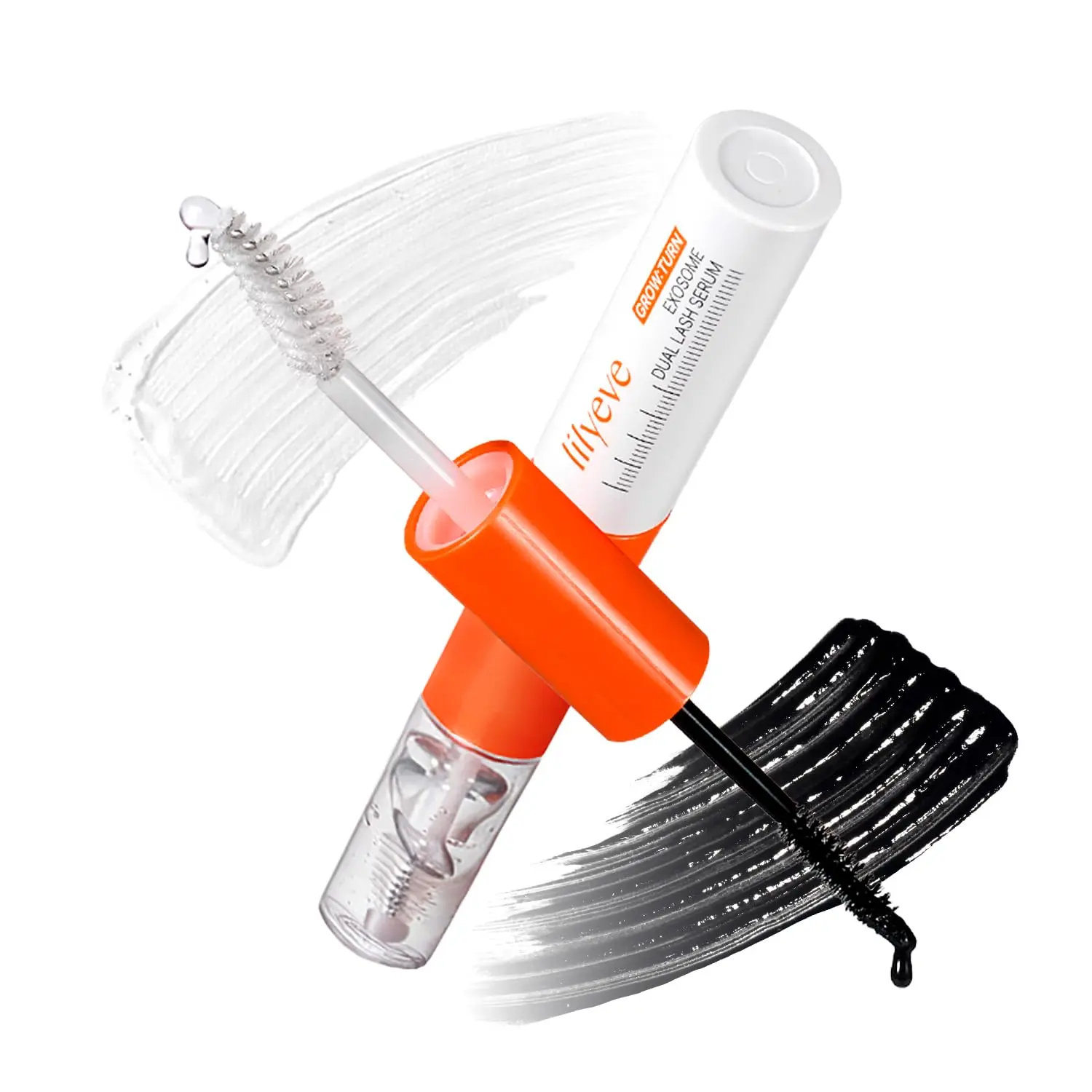 [lilyeve] Grow:Turn Exosome Dual Lash Serum 8ml - Korean Lash Enhancing Serum for Longer Natural Lashes, 2-in-1 Dual Lash Serum for Day & Night Care, Prostaglandin Free with Biotin & Exosome