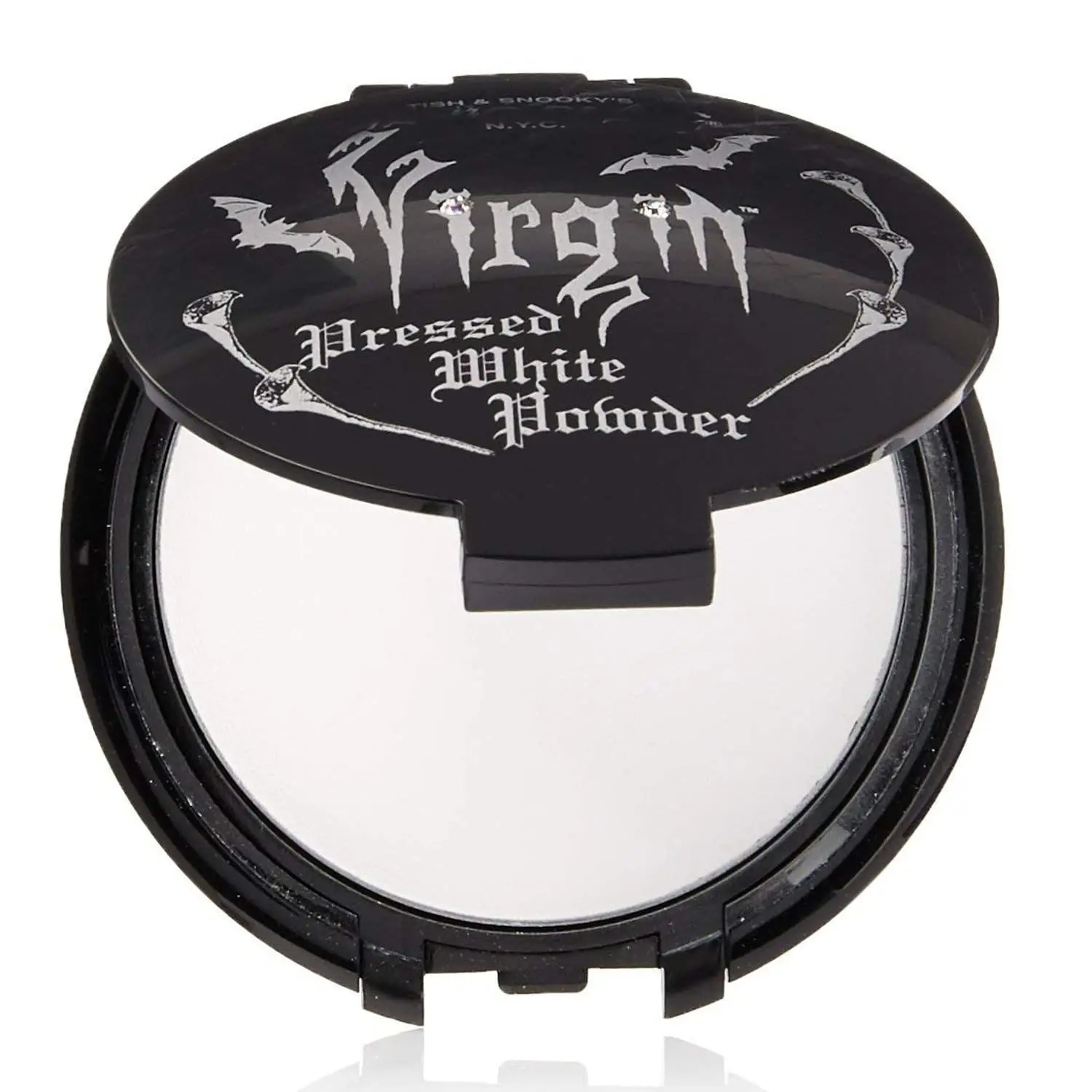 Vampyre's Veil White Pressed Powder - Ultra Matte White Face Powder Makeup for Buildable Light to Full Coverage - Long Lasting Setting Powder for Makeup - With Mirror & Applicator (2.4oz)