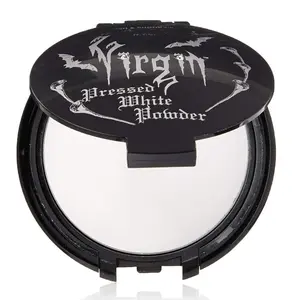 Vampyre's Veil White Pressed Powder - Ultra Matte White Face Powder Makeup for Buildable Light to Full Coverage - Long Lasting Setting Powder for Makeup - With Mirror & Applicator (2.4oz)