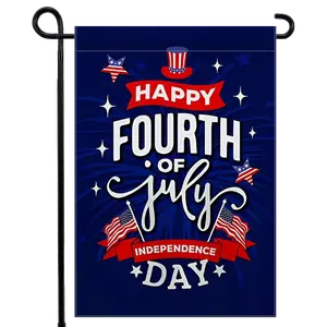 1 pc, July 4th Garden Flag, Stars And Stripes Patriotic Memorial Day Welcome Garden Flag, Double Sided Yard Flag, Outside Decor, Holiday Decor, No Flagpole 12x18 in