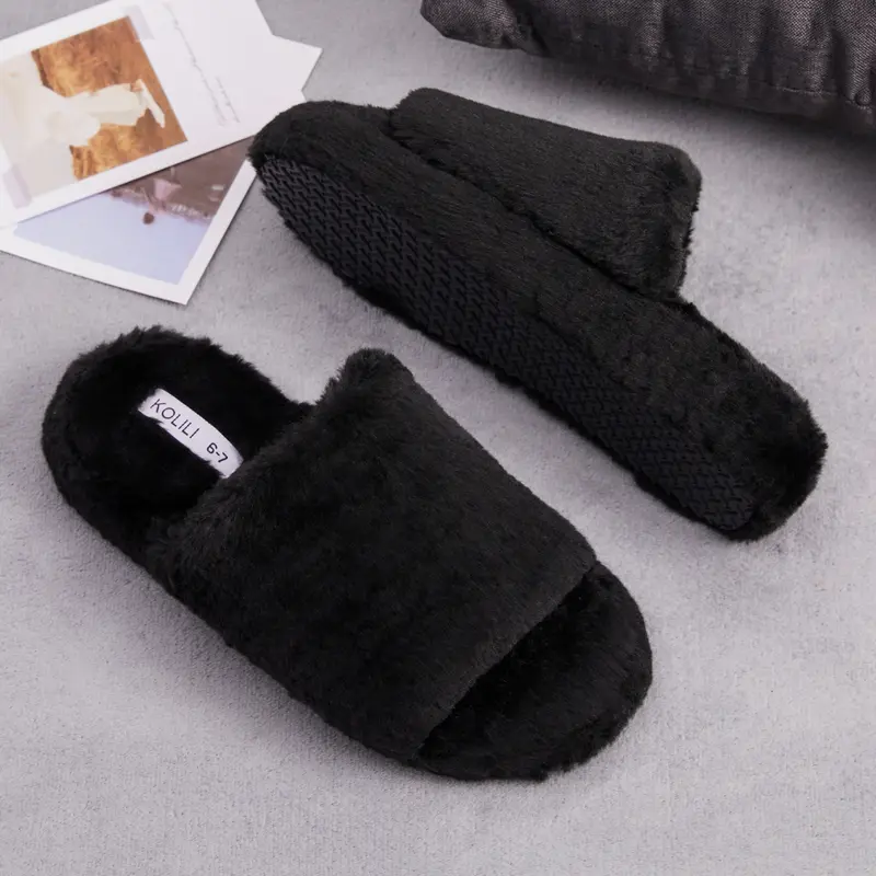 KOLILI Women's Classic Thick Cushioned Fuzzy House Slippers - Synthetic Rubber Anti-Slip Outsoles, Soft Plush Lining, Cozy Fur Slides for Winter, Gifts for Girlfriend | Spotlight Day,outdoorfun