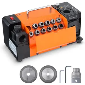 VEVOR Drill Bits Sharpener, 3 - 20mm Drill Bits Grinder Sharpener, Lip Relief Angle 95 - 135 Point Angle Adjustable Drill Bit Re - Sharpener, Portable Sharpening Machine with 18 Collets, CBN SDC WheelVEVOR Super Brand Day