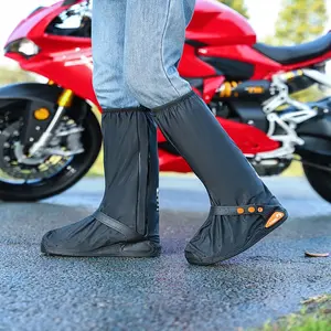 High-Cut Rain Shoe Covers, Simple Style, Waterproof Thick Sole, Unisex, Lightweight Disposable Rainproof Shoe Covers
