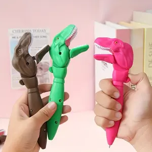 3pcs Big Mouth Dinosaur Neutral Pen Set, Fun Office & School Supplies, Unique Gift Idea, Tyrannosaurus Rex Design, Ideal for Students