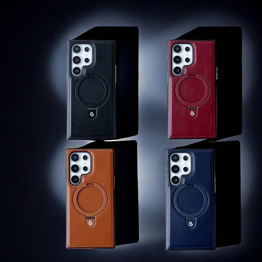 Invisible Bracket Magnetic Phone Case For S24 /S23/S22/for iPhone 12/13/14/15 Pro max  Luxury Shockproof Phone Case