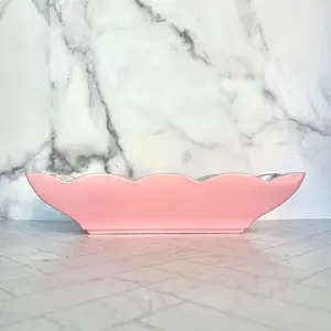 Vintage Scalloped Pink Planter