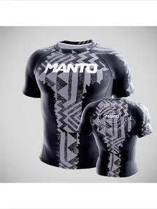 2026 MANTO x Jannik Steger Tiger Print Short Sleeve Rash Guard White Black BJJ Training Shirt for Men