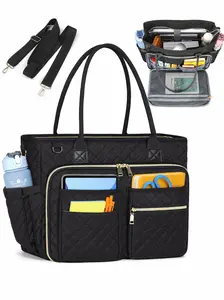 Laptop Tote Bags for Women, 15.6 Inch Large Nurse Bag, Computer Messenger Briefcase with Insulated Pocket, Office College School University