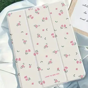 1 Summer Fresh Pink Floral Tablet Case, Compatible with Galaxy Tab S10/S7+/S8+/S9+/S9FE+/S10+, Tab S6 Lite/Tab A7/A8/A9+, Cute Portable Device Cover, Fashionable Slim Shell