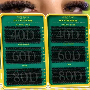 580 clusters, high-capacity false eyelashes, 40D+60D+80D, paired with waterproof sable-style false eyelashes, natural appearance, thick and curled, suitable for various eye shapes. Ideal for beginners and professionals. Soft and comfortable