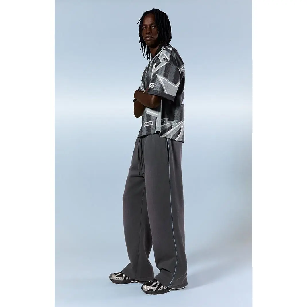 Pacsun Men's Blue Contrast Binding Fleece Extreme Baggy Sweatpants Pacsun Men's Blue Contrast Binding Fleece Extreme Baggy Sweatpants