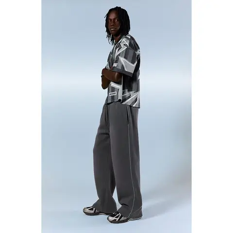 Pacsun Men's Blue Contrast Binding Fleece Extreme Baggy Sweatpants