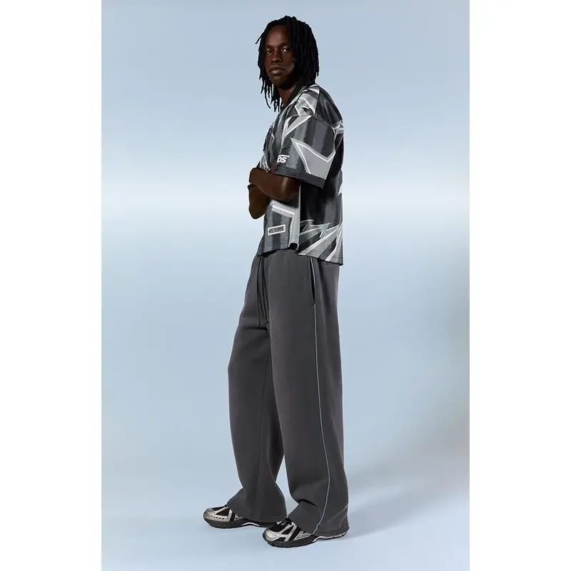 Pacsun Men's Blue Contrast Binding Fleece Extreme Baggy Sweatpants