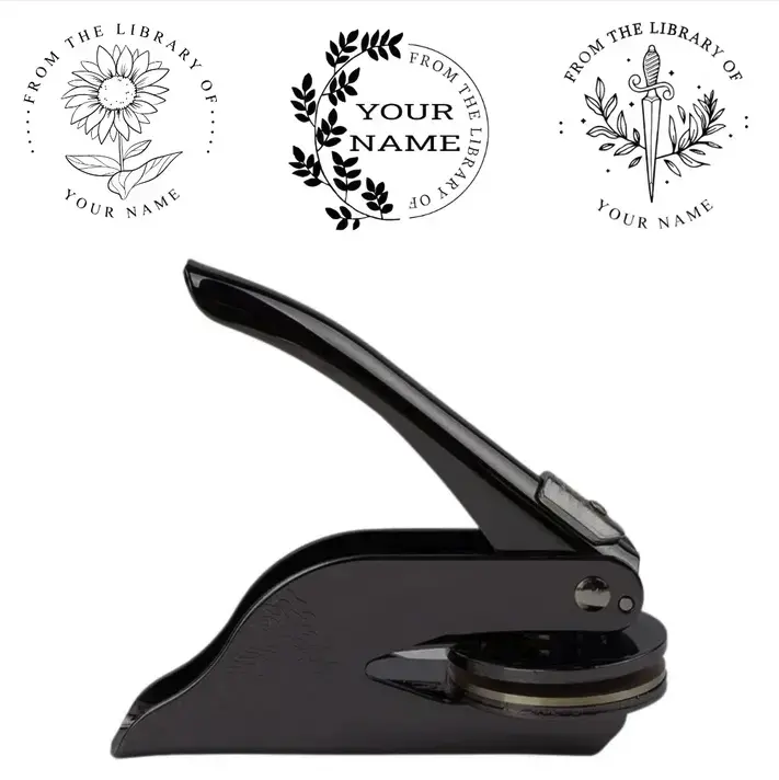 BossLibrary Custom Book Embosser | Ex Libris | Custom Book Stamp | From the Library Of