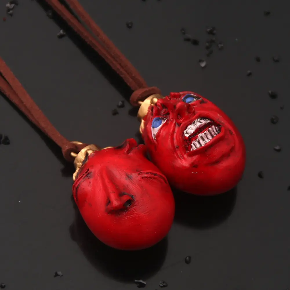 Fashing Popular anime Red Elliptical three-dimensional pendant Necklace Egg Of King Cosplay  Arc Resin Pendant Accessories Gift