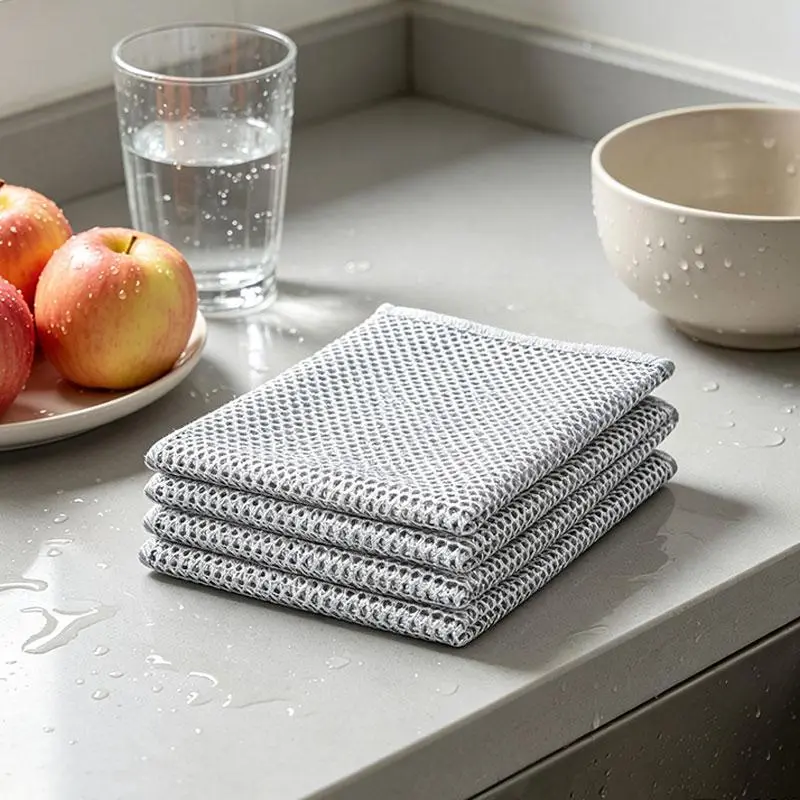 10 Counts Multipurpose Dishwashing Rags, Double-Layer Non-Scratch Wire Cloth, Metal Wire Rag for Wet and Dry Kitchen Cleaning, Countertops, Dishes, Sinks