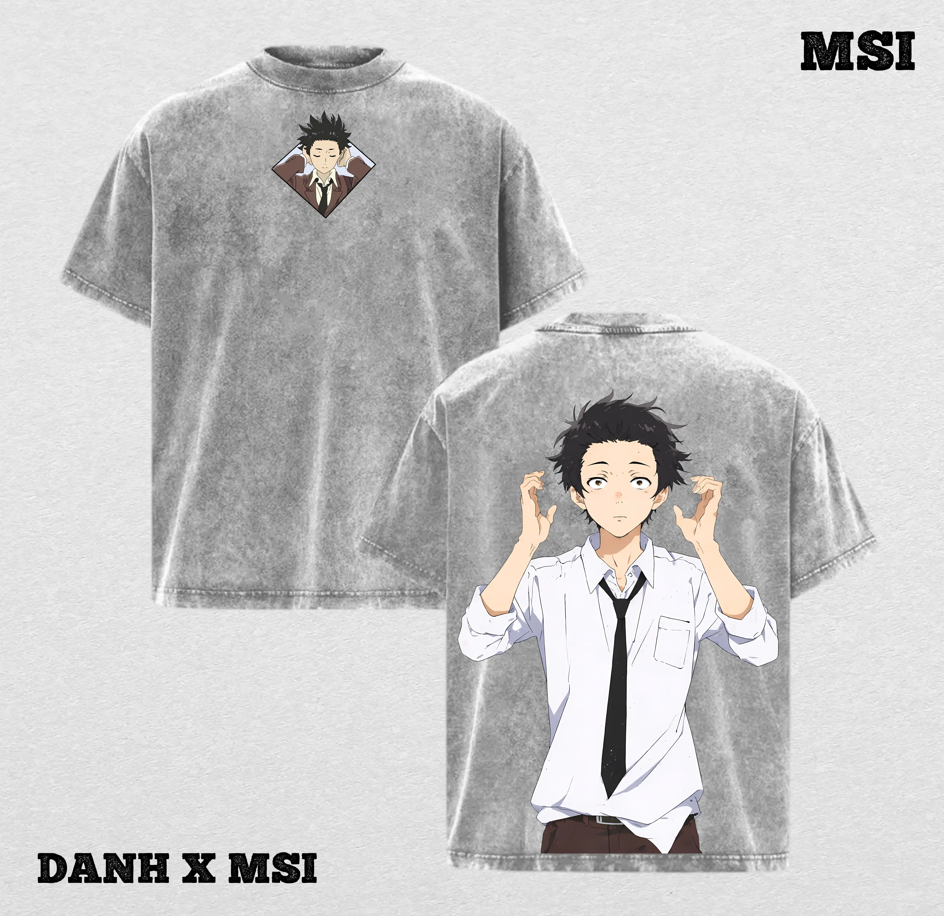 Shoya Ishida | A Silent Voice Inspired Washed Tee Streetwear Tee Hoodie “Redemption Path — A Boy Learning to Forgive Himself” — For Anime Fans, For Gift Drops That Carry Quiet Strength
