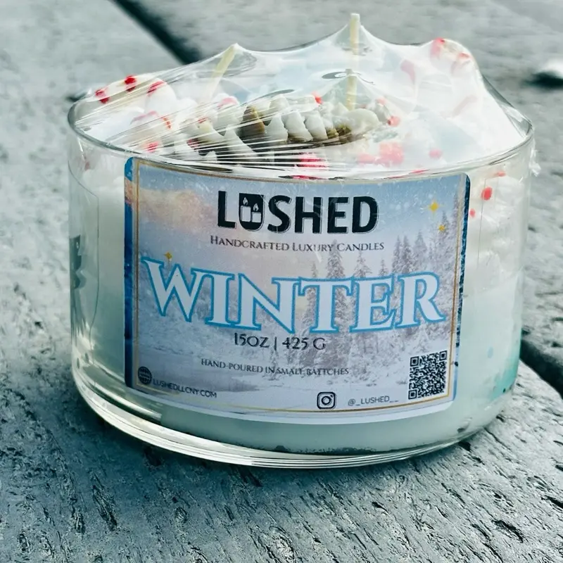 Winter Scented Peppermint  Candles Holiday Decor