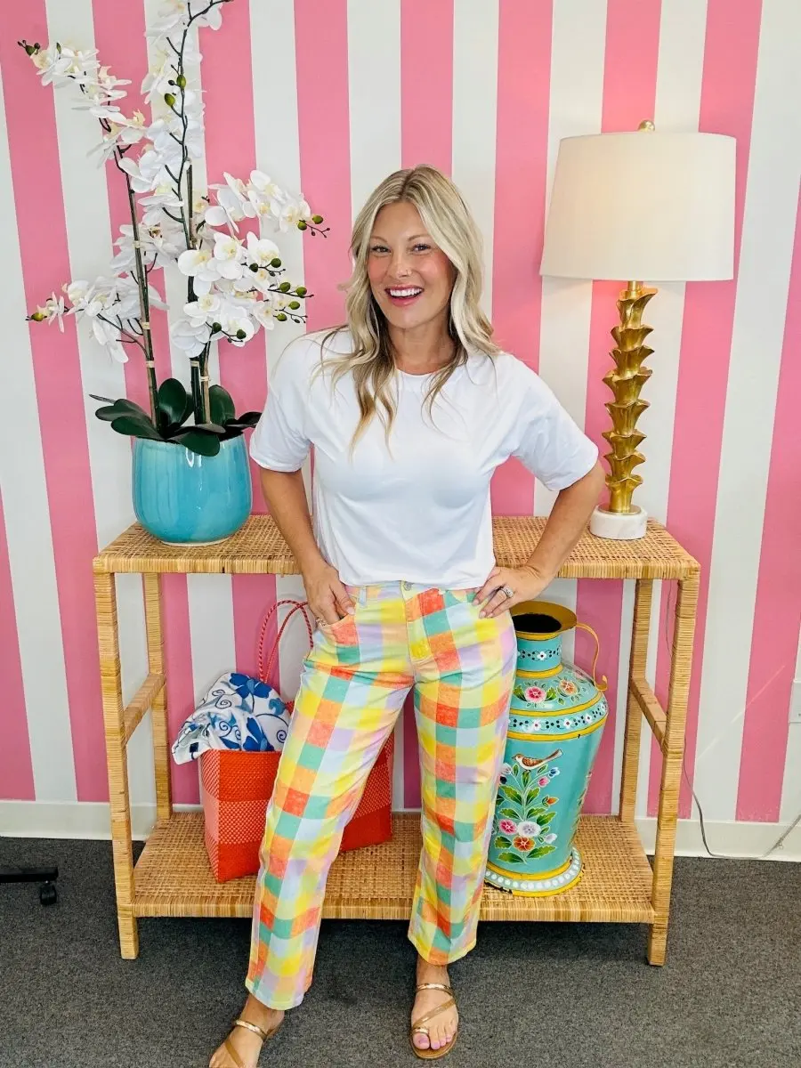 The P&P Madras Plaid Barrel Pants
