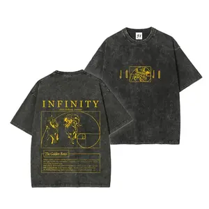 180g[100%cotton]John Joestar jojo sbr Steel ball run golden ratio Golden Spin -- Short Sleeve Cotton Unisex Retro Wash Tee