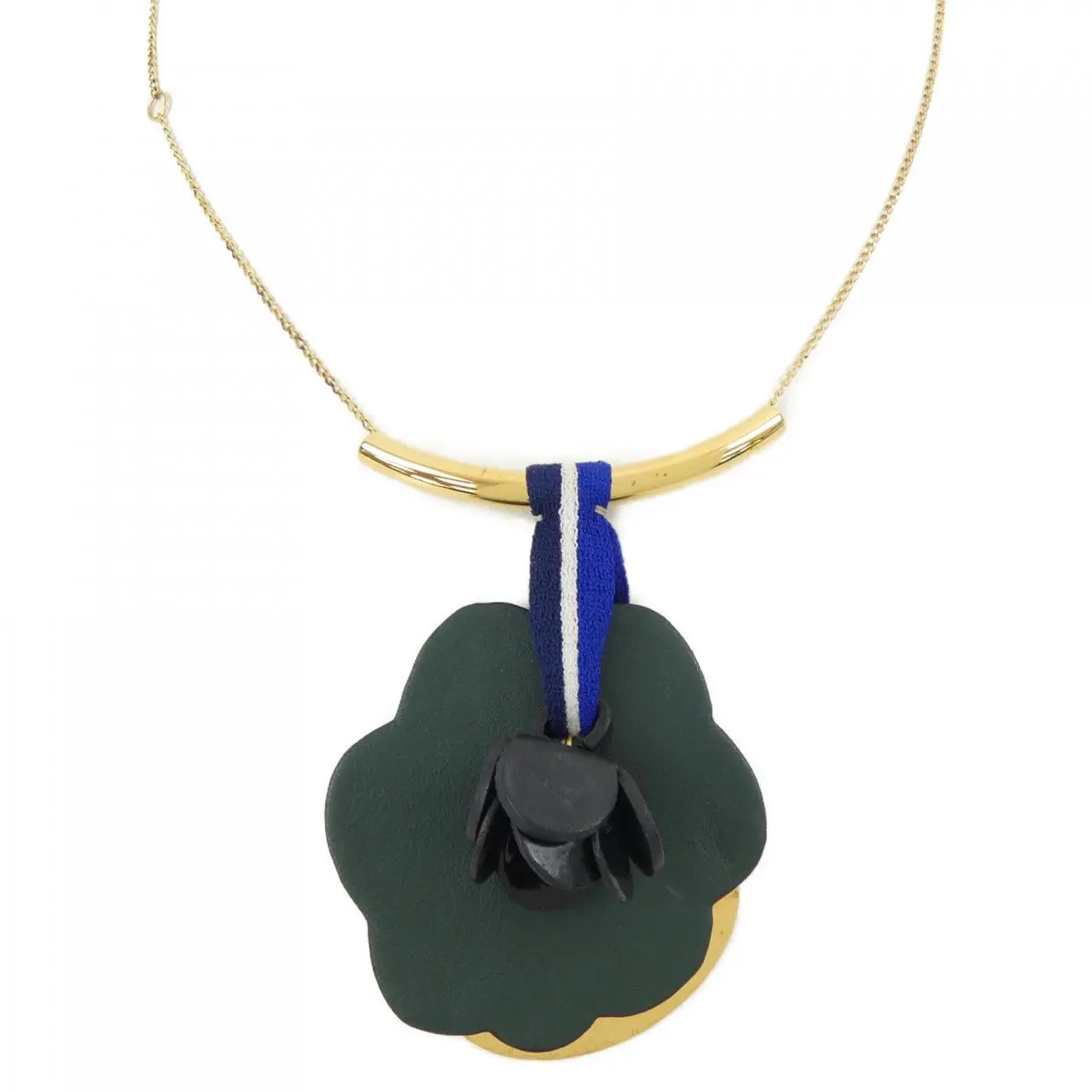 Pre-owned MARNI Brass Small Leather Goods Necklace