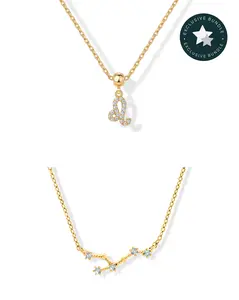 PAVOI 14K Gold Plated Birthday Astrology Necklace Bundle – Zodiac Charm Necklace Set for Women – Constellation Pendant Necklace & Zodiac Sign Pendant Necklace – Build Your Own Tiktok Bundle
