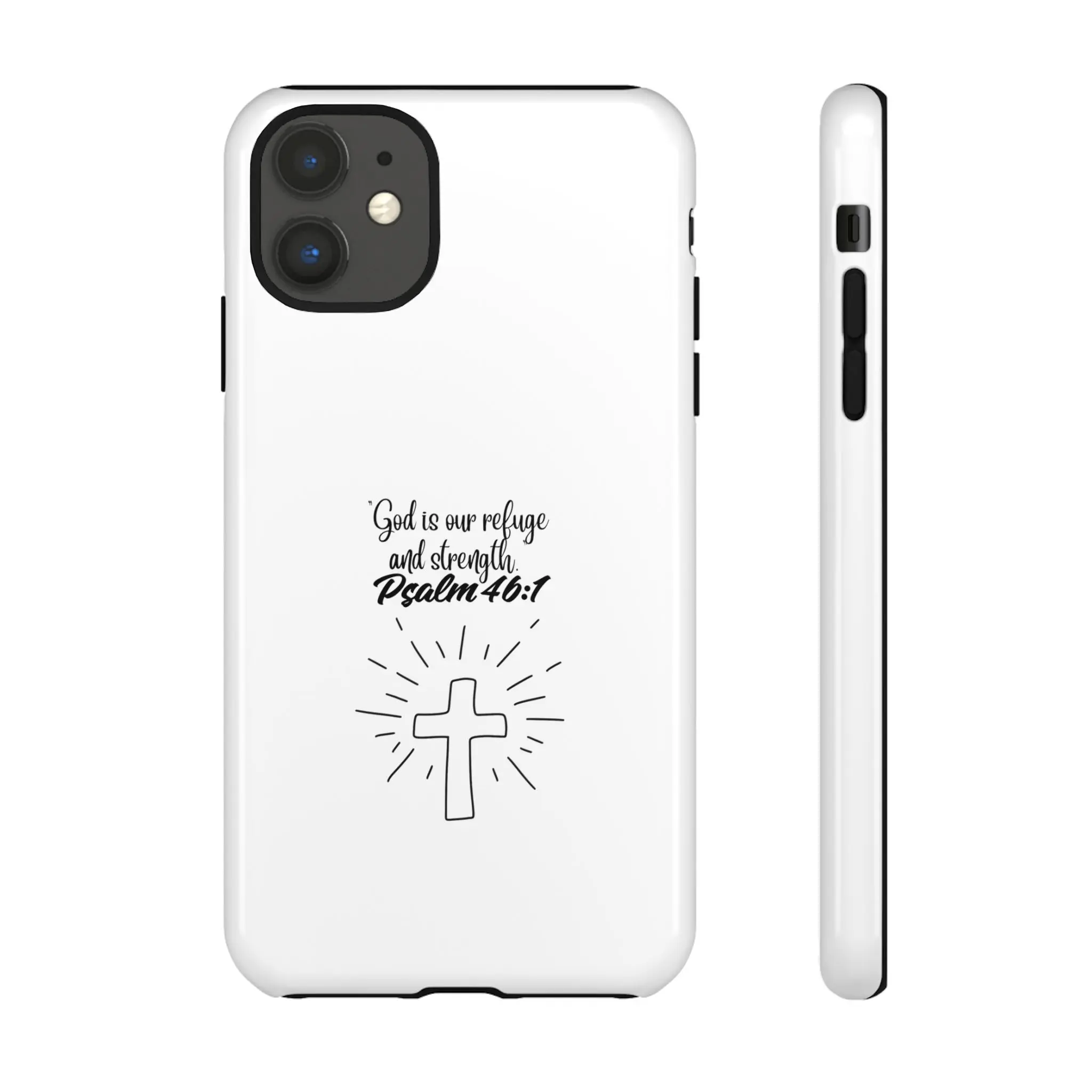 Psalm 46:1 Cross Illustration Tough Case | Christian Bible Verse Phone Case