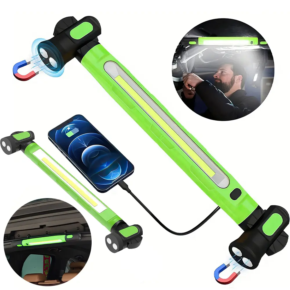 【Summerfinds】Under Hood Work Light Bar, 3000LM LED Magnetic Light Bar with Hooks, 5200mAh Cordless Rechargeable Hood Light, Single Pack, Ideal for Mechanic, Car Repair & Garage Use