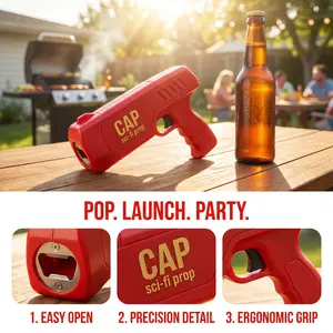 1PC Cap Gun Bottle Opener, Creative Launching Beer Cap Shooter, Fun Party Bar Tool for Beer Lovers