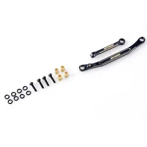 BATRAZZI Brass Steering Set for FMS FCX18/FCX24 Black New Year Gift Durable Upgraded with Swivel Universal Joint Adjustable Ratchet Wrench High Quality Hardware Heavy Duty Metal