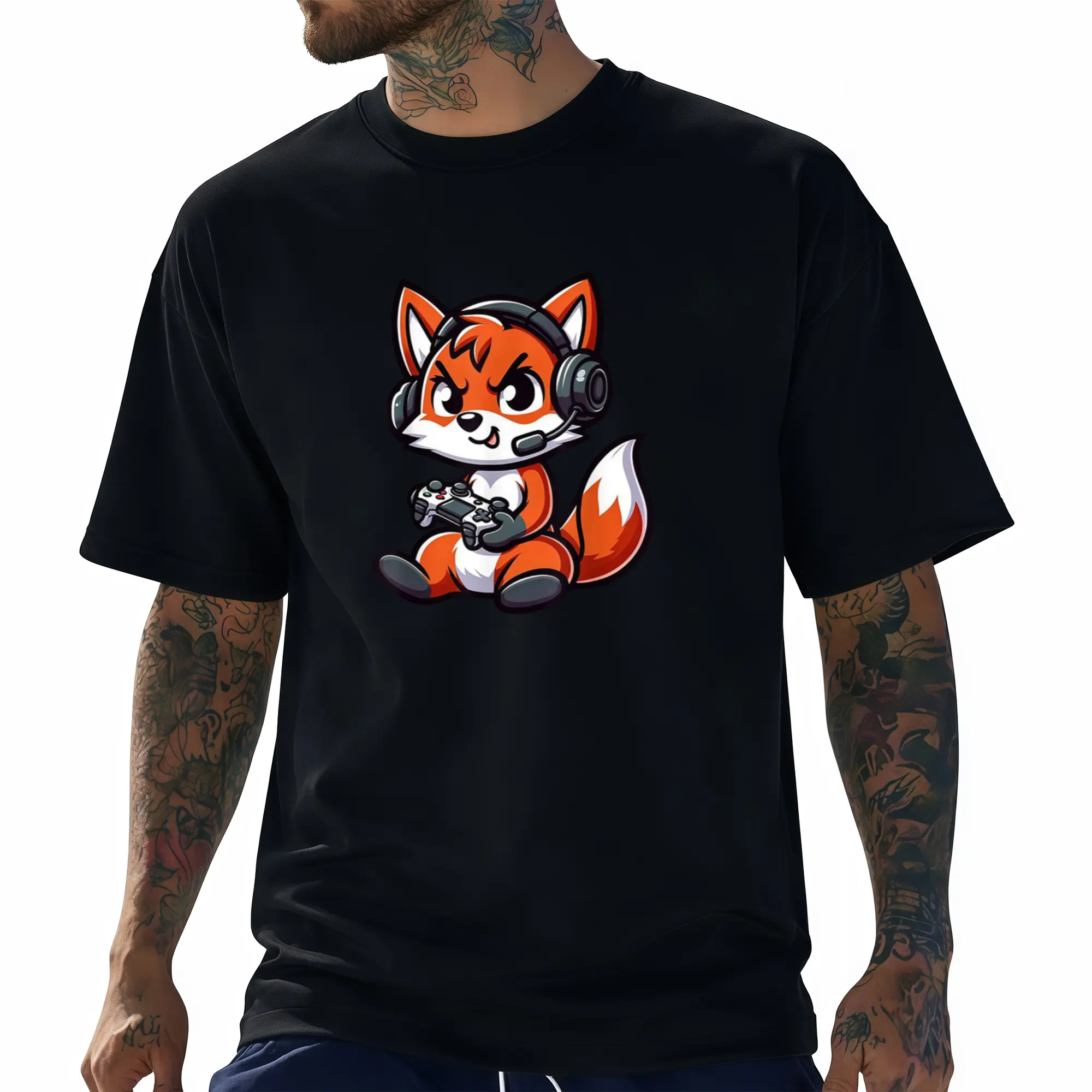 Adorable Red Fox-Themed Video Game T-Shirt for Mens, Made from Soft Cotton And Designed for Everyone These Tees Are Budget-Friendly And Perfect for Daily Use, Making Them an Excellent Gift for Friends Or Loved Ones