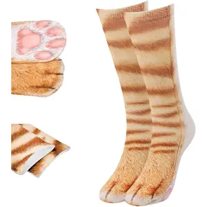 KratosXpedition 3D Animal Paw Socks Cat Socks Stocking Stuffers for Adult Teens Crazy Socks Gag Gifts White Elephant Gifts