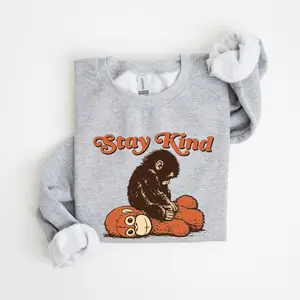 Stay Kind Punch the Monkey Sweatshirt, Crew Neck, Women's, Crewneck