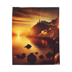 Coastal Beacon at Dusk- Plush Blanket