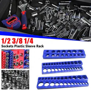 Magnetic Socket Organizers Magnetic Sockets Storage Rack Metric SAE Socket Trays 1/2 3/8 1/4 Drive Professional Tools Organizer Attaches To Steel Box/Tool Cart (Sockets Not Included)
