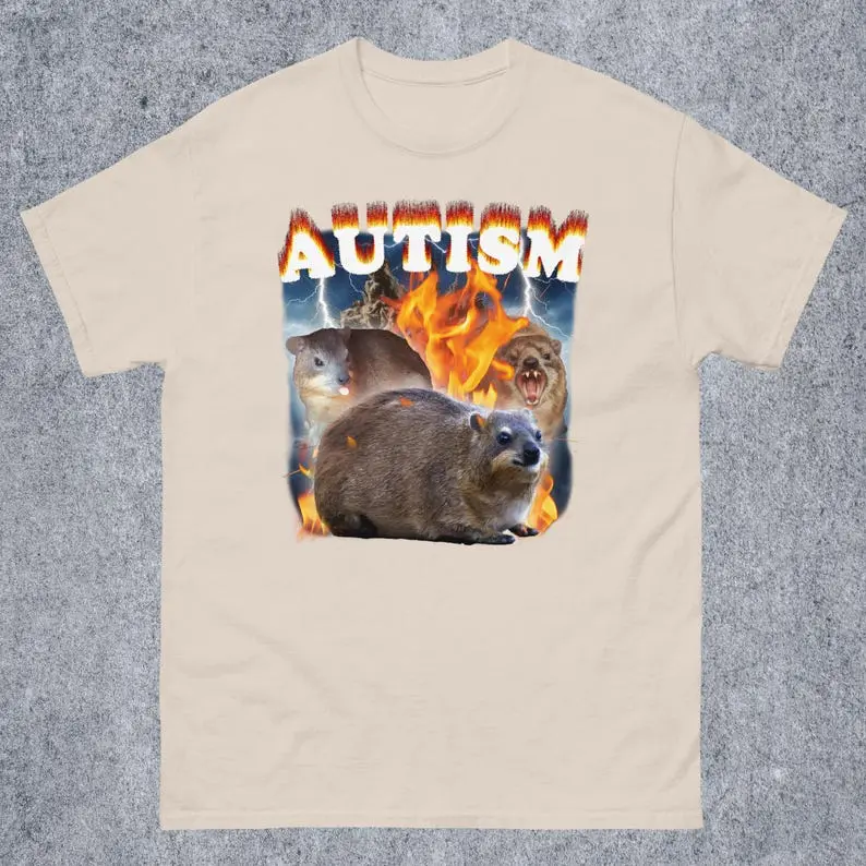 Autism Funny Hyrax Meme Tee Shirt, Gift For Woman And Man, Ugly T- Shirts, Unhinged T-shirts, Cringe Tees, Hyrax Lover Gifts, Viral Tee