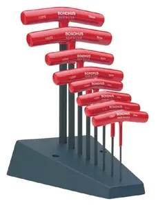 212 MAIN Bondhus 116-13389 8-Pc Metric T-Handle Wrench Set with Cushion Grip, Steel Hex Tips, Includes Stand, 2-10 Mm Sizes