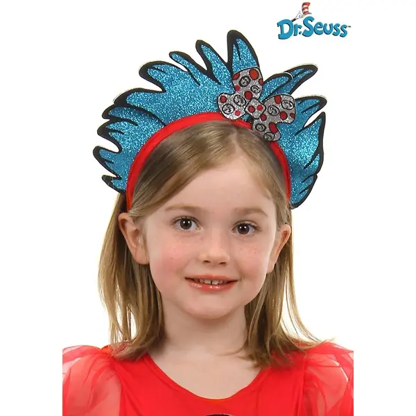 Thing 1-2 Glitter Headband, Foam, Hair Attached, Licensed Look, One Size, Unisex Fit Fashion Hair Accessory