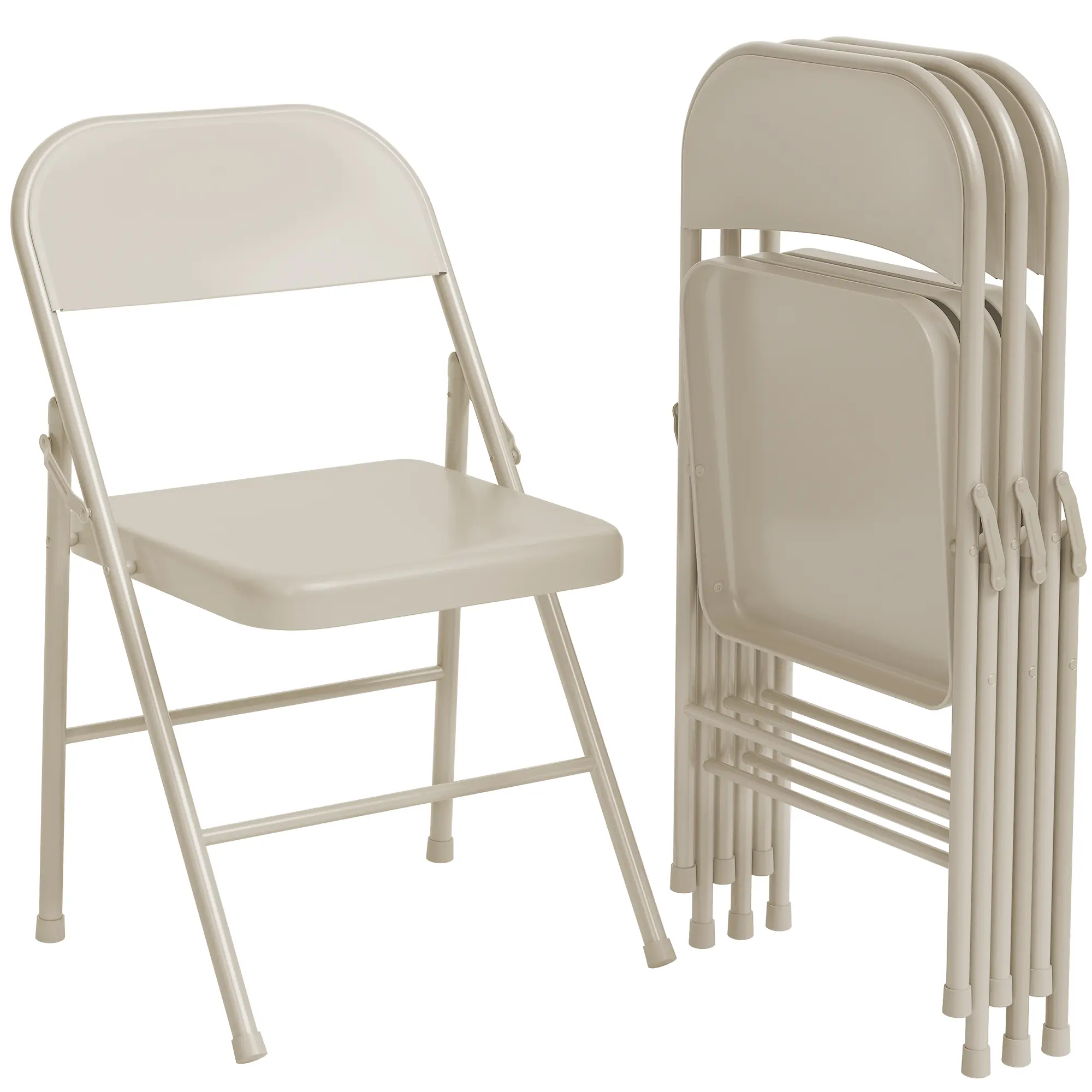 Heavy Duty Metal Frame Folding Guest Chairs - 350 lb Capacity, Durable Seating, Single Seat with Triangular Base, Portable Stackable for Indoor Events, Office Use
