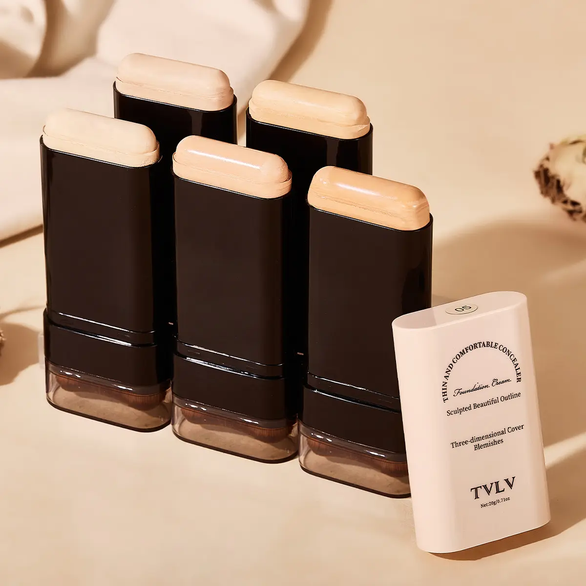 2-In-1 Concealer Foundation Stick, Cover Cream Stick, Covers Dark Circles, Waterproof Sweatproof Makeup, Hydrating Flawless Coverage, Flawless Daily Use, Long-Lasting Coverage, Smooth, Dual Concealer Foundation