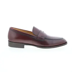 Zelli Italia Roma Calfskin Mens Burgundy Loafers & Slip Ons Penny Shoes