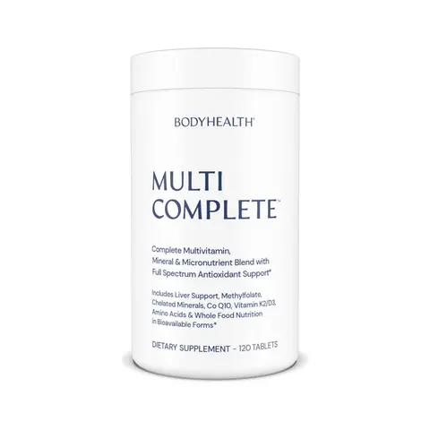 BODYHEALTH Multi Complete Multivitamin - Methylated B Vitamins, L-Methylfolate, Organic Whole Foods Concentrates, Antioxidant Complex, Essential Minerals Supplement, Non-Toxic, Sugar-Free, Gluten-Free, Wheatgrass Juice, Liver & Brain Support - 120 Tablets