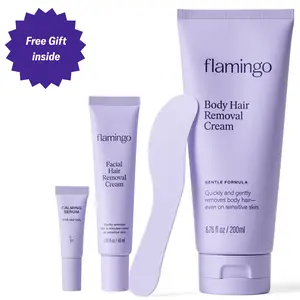 Flamingo Hair Removal Cream Duo - Face & Body(200ML), Results Up to 7 Days, Mild Scent, Designed for Sensitive Skin, Gentle, Soothing