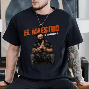El Maestro El Makabelico Graphic T-Shirt Mexican Streetwear Gangster Tee Prayer Pose Urban Hip Hop Shirt All-Purpose Cot Tee Shirt Fits Everyone