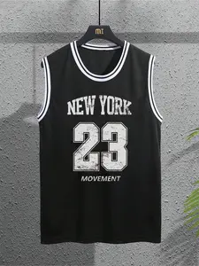 Men's Basketball Jersey, Breathable Basketball Vest, Casual Sporty Sleeveless Tank Top for Summer, Men's Sportswear for Outdoor Activities