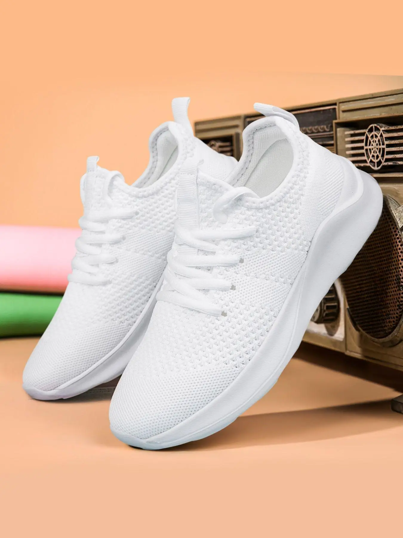 Women's Fashionable Mesh Breathable Low Top Sneakers, 2024 New Style Casual Comfortable Sports Running Shoes, All-match Round Toe Lace Up Shoes for Da