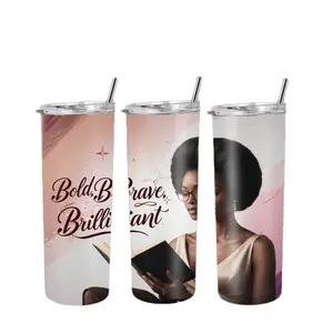 Bold, Brave and Brilliant Tumbler - Drinkware for Women Empowerment Cup Washable Reusable