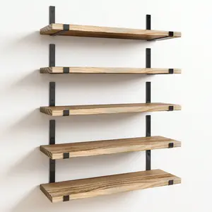 5/10pcs Floating Shelves, Width 4.7 Inches Wall Shelves, Bathroom Organizer, Wall Hanging, Wall Art, Fall Decor Home, Rustic Board Wall Storage Shelves For Bedroom, Living Room, Kitchen, Bathroom, Home Decor, Laundry Room, Office And Plants,Room Decor